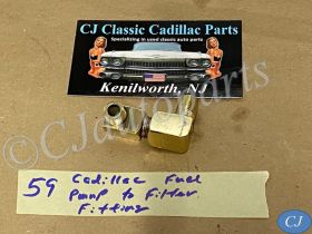 OEM 1959 1960 1961 1962 CADILLAC DEVILLE ELDORADO FLEETWOOD 390 ENGINE GLASS FUEL FILTER BOWL BRASS ADAPTER FITTINGS
